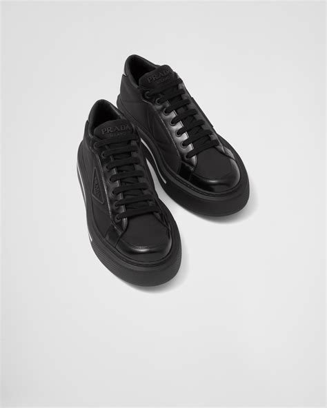 prada macro re-nylon and brushed leather sneakers